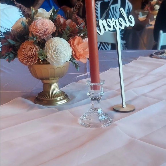 Set of 12 terracotta flower centerpieces with gold vase - Picture 3 of 4